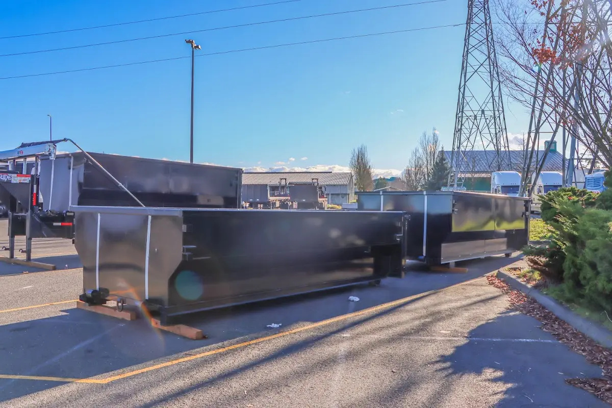 Roll-off dumpster ready for waste disposal at job site for Estate Cleanout Dumpster Rental in Jesup